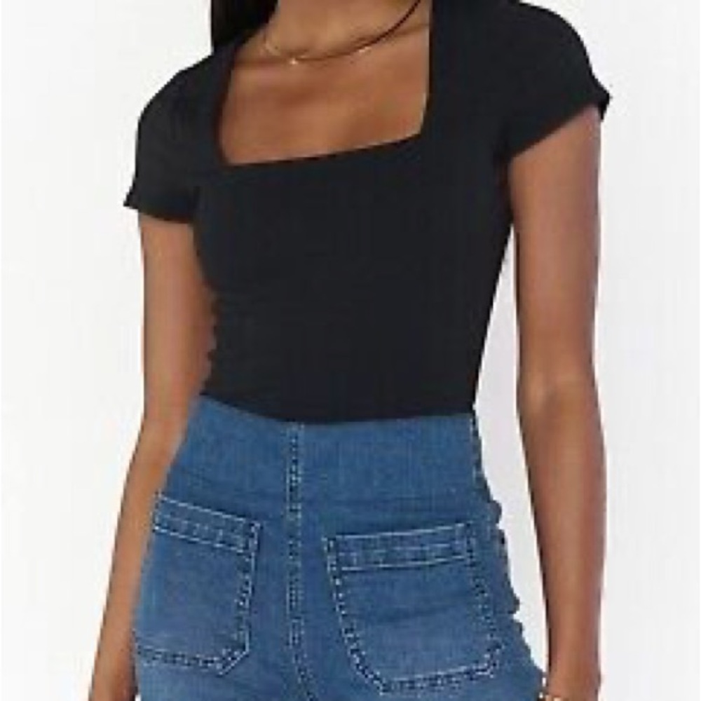 Show Me Your Mumu Barone Black Bodysuit XS NWT